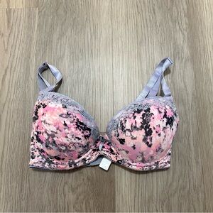 Jasmine & Ginger Pink Floral Lace Push-Up Bra 30DD